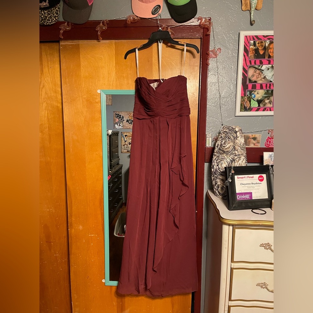 Burgundy bridesmaid dress